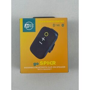 MEE goSPKR‎ Wearable Bluetooth Clip-On Speaker with Magnet Blue Black NEW